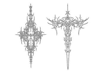 Naklejka premium cybersigilism tribal tattoo design