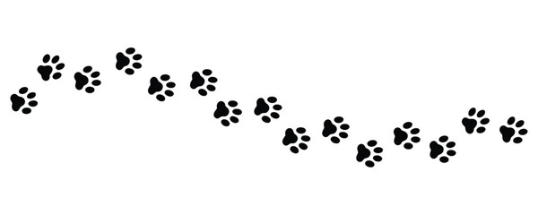Black animal paw prints on white background in a trail © Rafi GFX