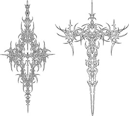 Fototapeta premium cybersigilism tribal tattoo design