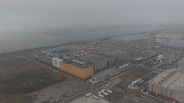 Changhua Taiwan Data Center Aerial Cloudy Coastal Site