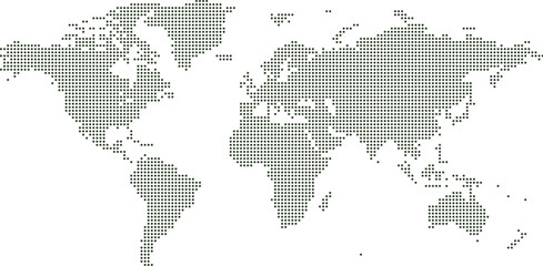 premium Pixelated World Map Vector, Global Geography, Digital Earth Illustration vector illustration © muhammadsudais
