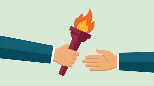 Passing the Torch: Leadership, Succession, and Knowledge Transfer Concept