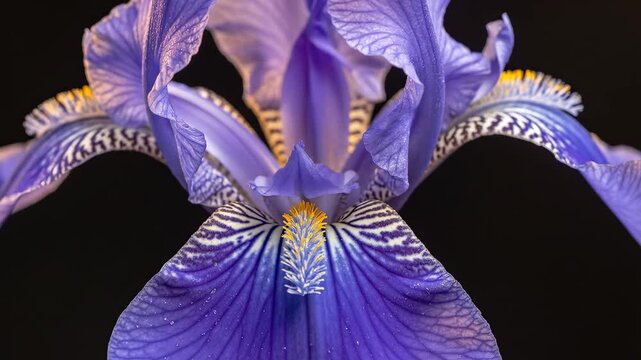 Purple iris flower in closeup perfect for UI/UX design and motion graphics