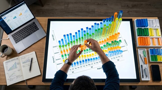 Analisis Visualisasi Data Bisnis 3D pada Layar Sentuh Interaktif