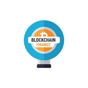Blockchain finance technology logo icon.