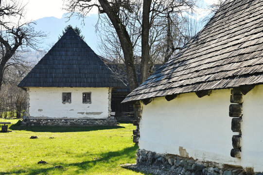 An old traditional Romanian house in the Transylvania region of Romania.