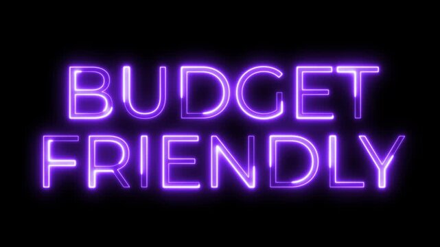 BUDGET FRIENDLY Purple Neon Sign Glowing on Black Background
