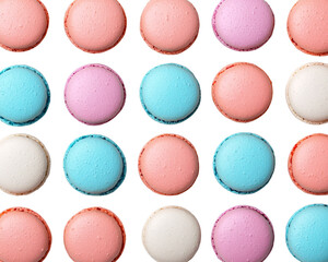 Fototapeta premium Macaron pastel colorful dessert pattern