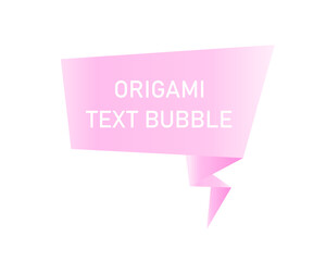 Obraz premium Origami speech bubble vector element. Origami style blank announcement or message box.