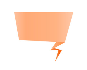 Obraz premium Orange origami speech bubble. Blank text bubble design element - abstract geometric vector sign.