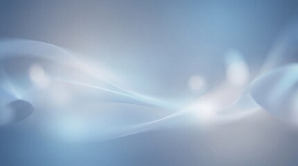 Abstract blue and white flowing lines with glowing elements and soft bokeh lights in a modern photograph. © Talia