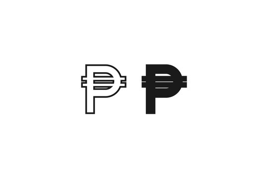 Philippine Peso currency symbol sign isolated on white background