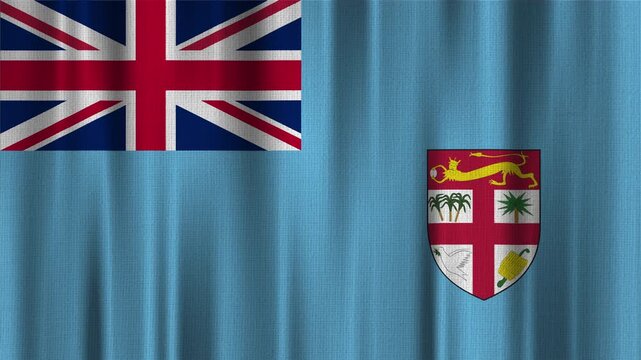 Fiji Flag Animation With Fabric Texture