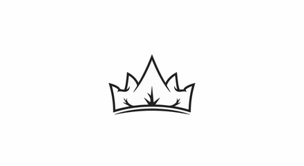 Fototapeta premium Minimalist line art of a royal crown