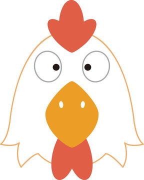 rooster head cartoon style