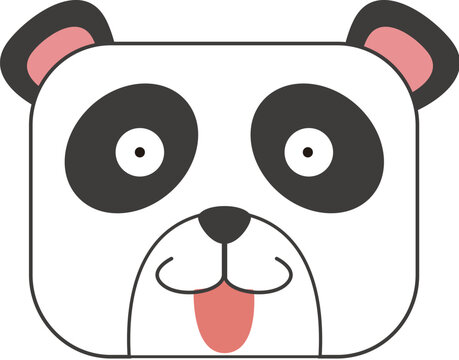 panda head cartoon style