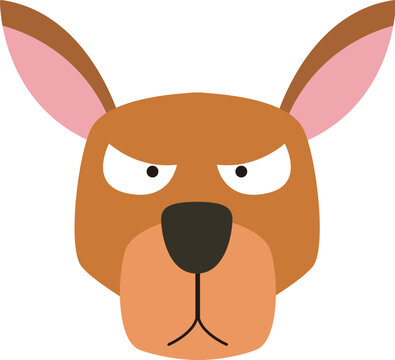 kangaroo head cartoon style
