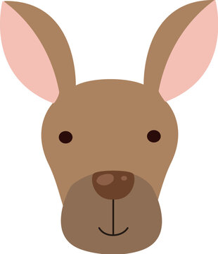 kangaroo head cartoon style