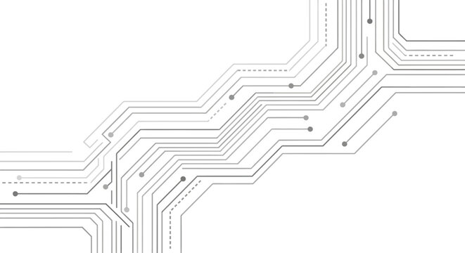 Abstract Digital Circuit Board Background with Futuristic Lines and Data Flow