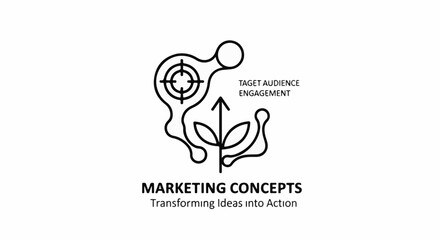 Obraz premium Marketing concepts transforming ideas into action with target audience engagement