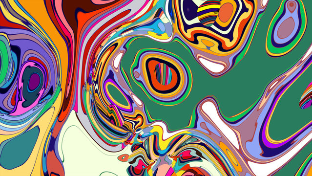 Colorful Abstract Swirl Pattern with Vibrant Shapes and Curves