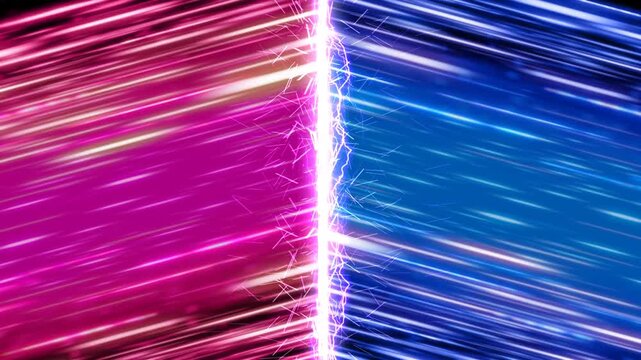 Diagonal parallel speed lines collision with electric energy burst, abstract motion background_VSBG_VD15UP_2604