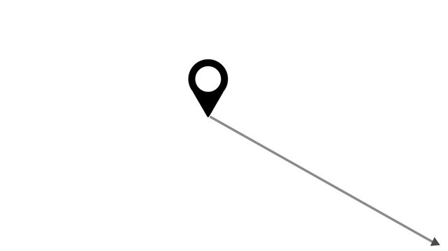 Minimalist Map Pin Location Icon with Directional Pointer Arrow for GPS Tracking and Destination Navigation