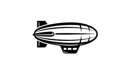 Vector illustration of a vintage blimp or zeppelin airship icon isolated on a white background. © masss