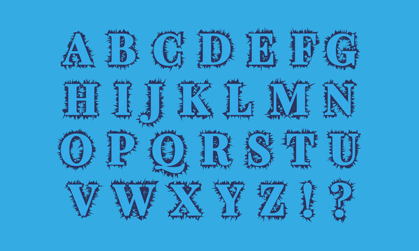 Rough Grunge Capital Letters  Set Hand Drawn Textured Typography Collection