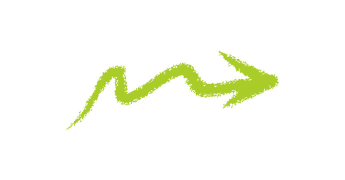 Green Scribble Arrow &ndash; Rough Hand Drawn Direction