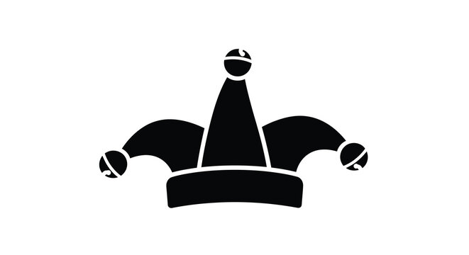 Jester s hat silhouette black cutout of a medieval fool s cap silhouette
