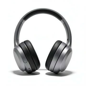 black over ear wireless headphones on clean white background.
