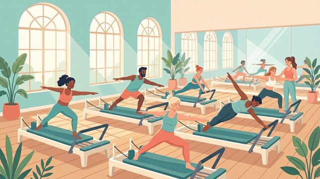 Engaging Pilates Class Bright Studio: Explore Fitness, Health, and Community Group Exercise