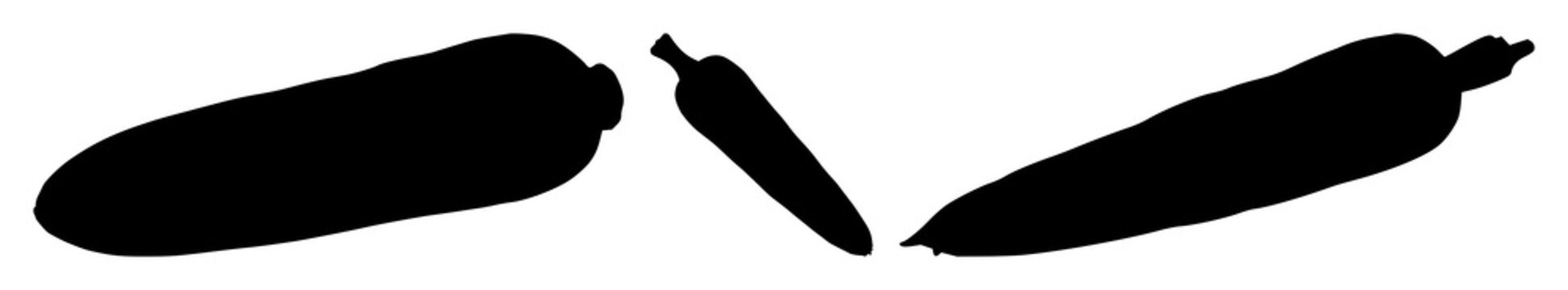 Carrot set with single black silhouette on spotless white background featuring carrot, vegetable illustration, simple line drawing with botanical and monochrome art