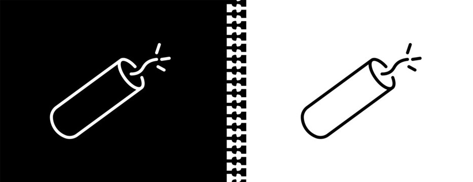 dynamite UI outline icon in black and white mode - army and war collection.
