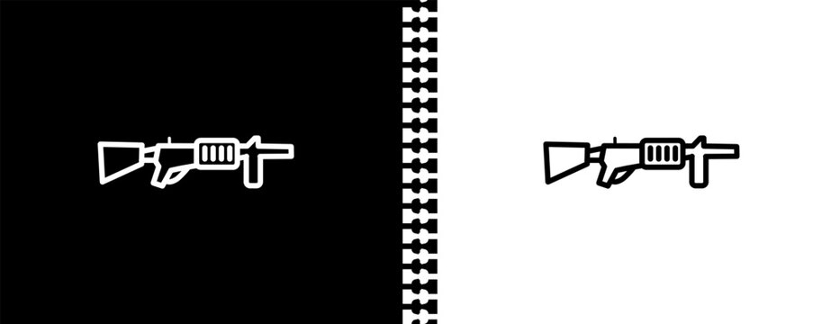 grenade launcher UI outline icon in black and white mode - army and war collection.
