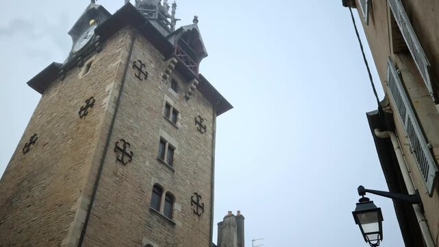 Clock tower in the Monge sqaure in Beaune, C&ocirc;te-d'Or, France