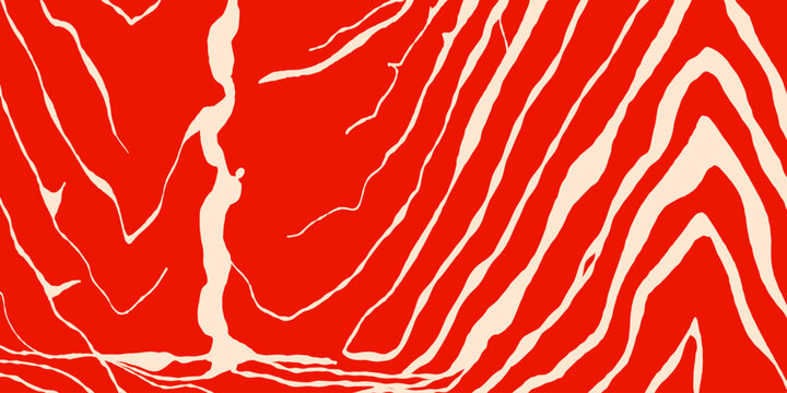 Salmon fillet pattern. Trout fish steak texture, abstract raw stylized salmon background, sushi sashimi sliced sea food for restaurant menu packaging design. Vector illustration