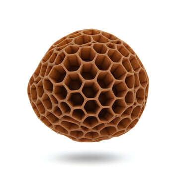 Honeycomb-like spherical structure with intricate polygonal patterns