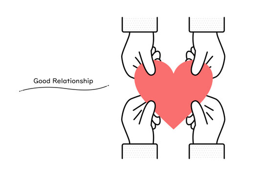 ハートを一緒に持つ2人の人物の手&mdash;信頼や思いやりのイメージ