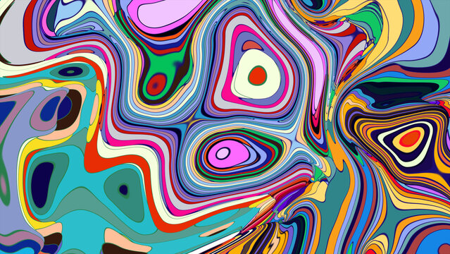 Vibrant abstract swirl pattern with colorful fluid shapes