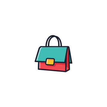Colorful Cartoon Style Handbag Purse.