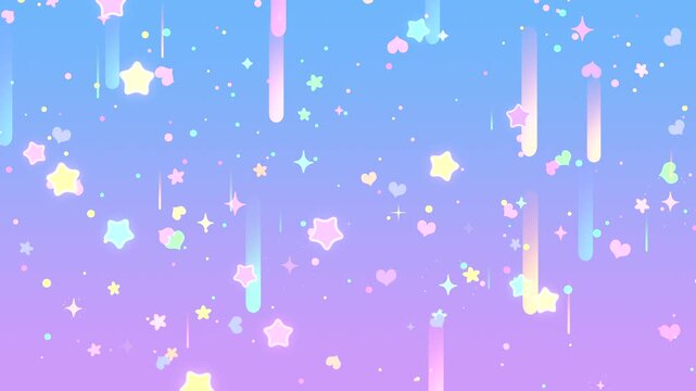 Dreamy stars falling in the sky animation. (loop)