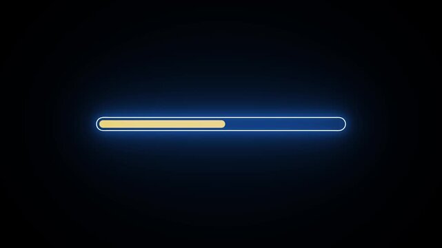 Loading Progress Bar Animated Icons Set on Black Background &ndash; UI Preloader and Buffering Animation