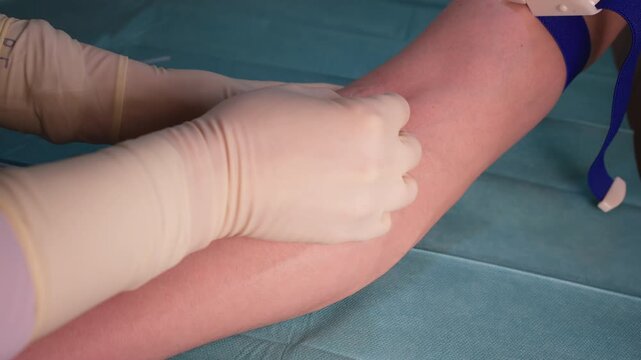 Blood Collection in Laboratory Tube - Phlebotomy Procedure and Medical Diagnostics Concept