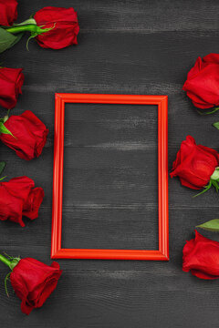 A bouquet of red roses on a white background. Blooming flowers, festive concept for Mother's Day