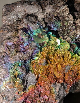 Iridescent Mineral Crystal Specimen, Rainbow Metallic Luster