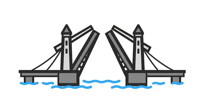 Bascule bridge, drawbridge, lifting bridge, movable bridge
