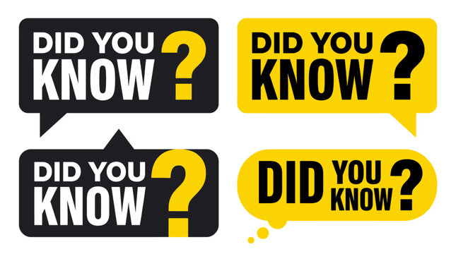 Did You Know Tips & Trivia Icons Set - Knowledge Sharing, FAQ, Information Bubble, Fact Alert, Educational Content Vector Icons