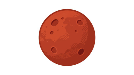 Mars Planet Icon Red Space Astronomy Science Vector Illustration © TamoorVirk